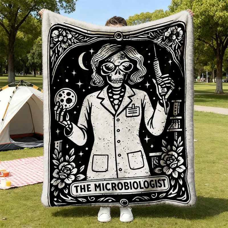 Microbiologist Tarot Card Flannel Blanket