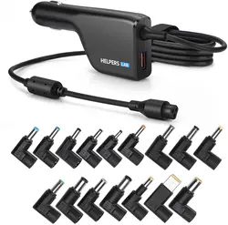 90W Universele Laptop Car Charger Voeding 16 Dc Tips Met 18W QC3.0 Usb Voor Hp Dell Ibm lenovo Acer Asus Compaq Sony Etc