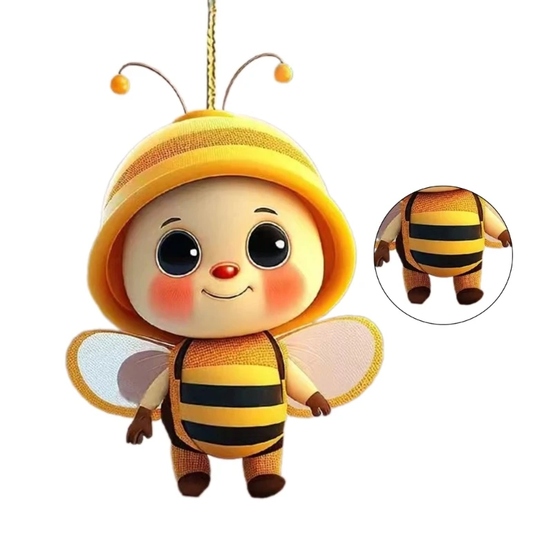 Acrylic Bees Car Rear View Mirrorr Hangings Decorations Pendants for Automotive Dropship