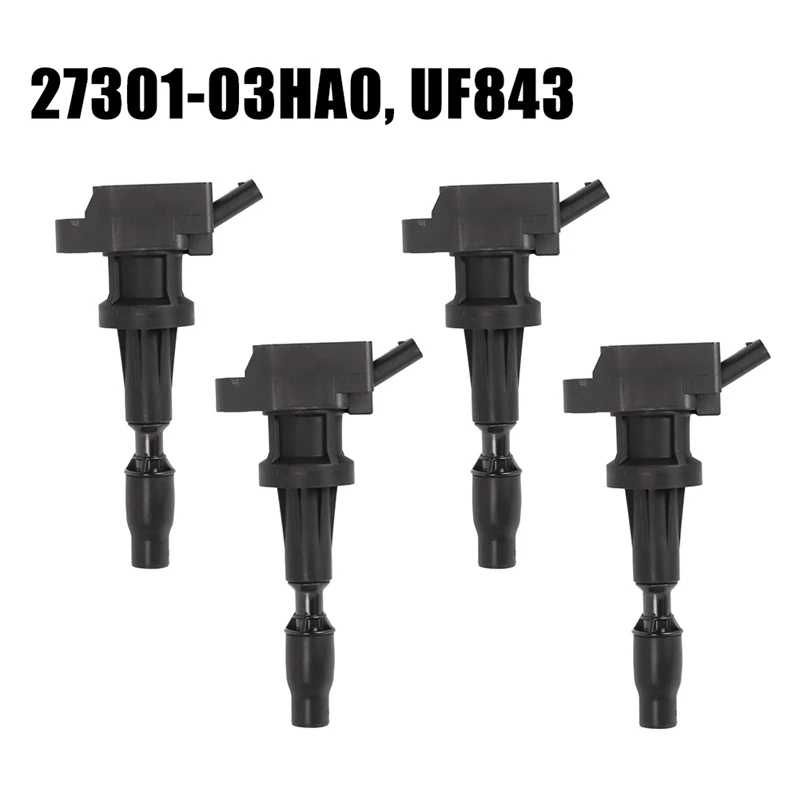 4 Pcs Ignition Coil For Kia Hyundai 1.6L 2017-2020 27301-03HA0, UF843 Replacement Parts Accessories