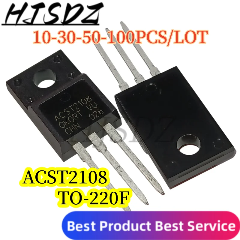 【100-50-30-10PCS/LOT】ACST2108 TO‑220F Triac Thyristor Bidirectional