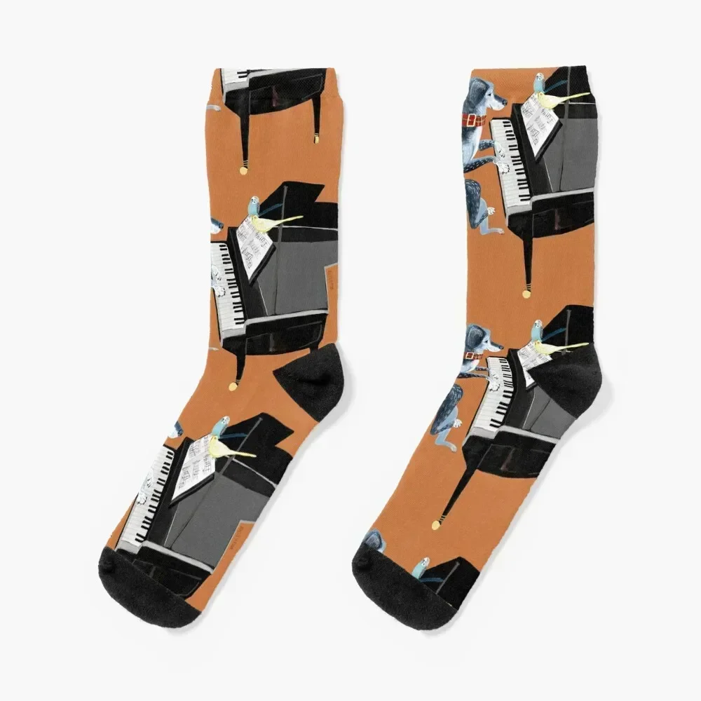 

Piano lesson with Angel Socks kawaii cartoon Hiking boots colored Socks Men's Women's