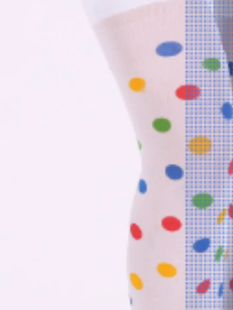 PESENAR A dress for holiday party over-the-knee socks Colorful polka dot white pantyhose Slim legs for Halloween party