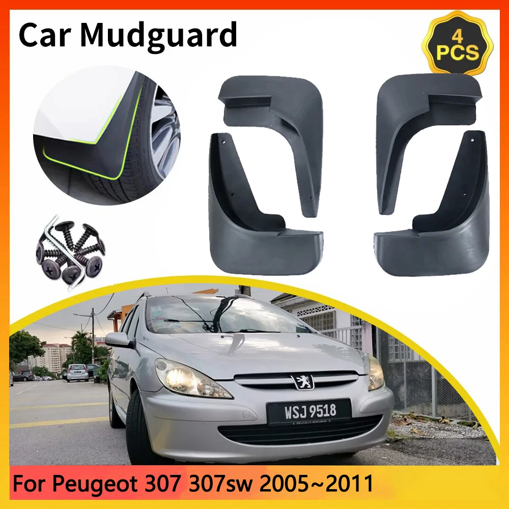

For Peugeot 307 307sw 2005~2011 2006 2007 2008 2009 2010 Car Mudguards Mudflap Mudguard Splash Guards Mud Flaps Fender Auto