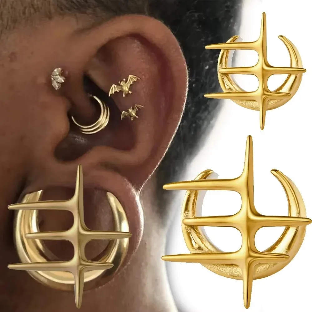 2 Piezas de Moda, Expansores de Oreja en Forma de U, 8-25mm, Alternativa a los Piercings, Hipoalergénicos, para el Lóbulo de la Oreja