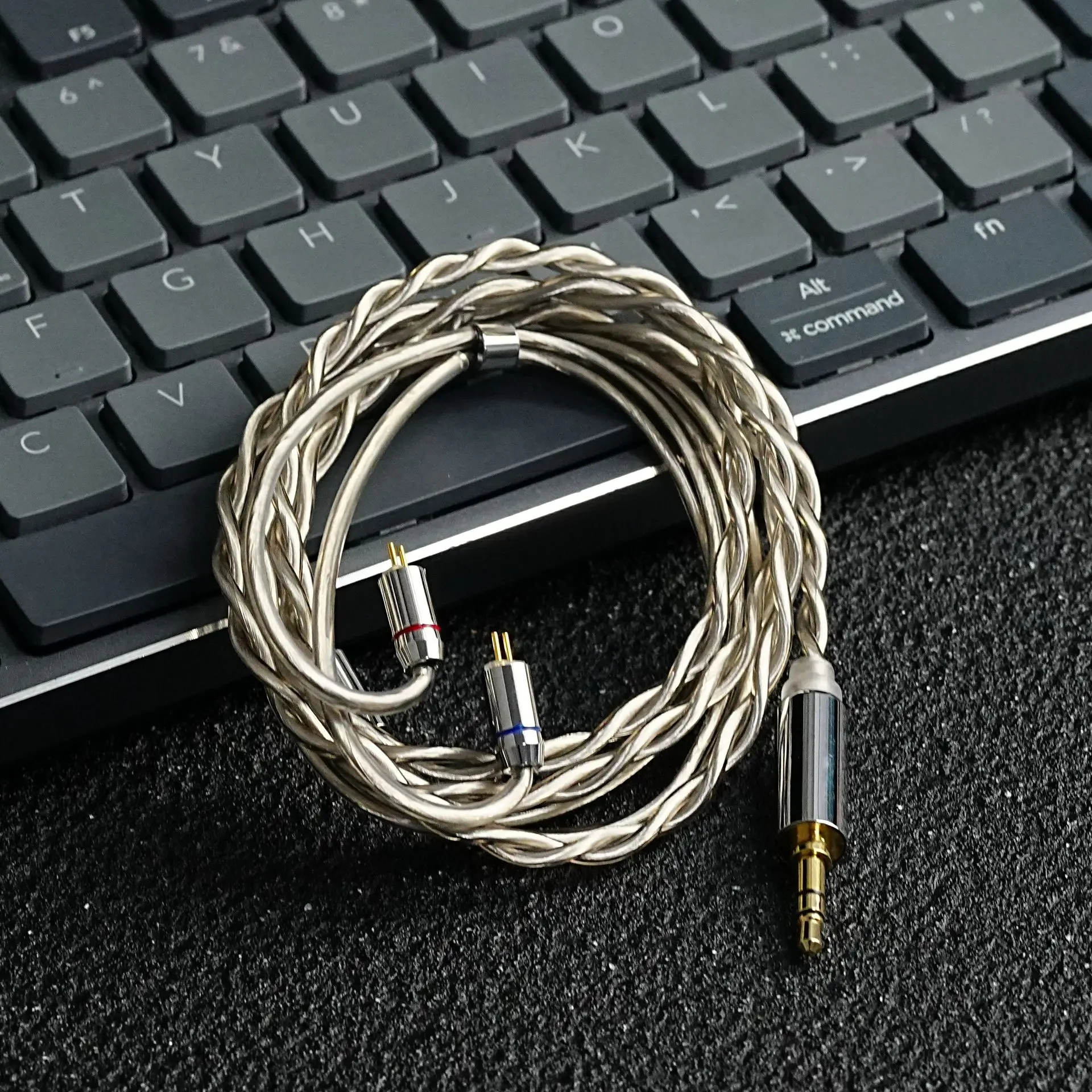 FENGRU 6N OCC Plated Silver MMCX 2Pin 0.78mm QDC Grey Double Glue Coaxial Earphone Upgraded Cable 3.5/2.5/4.4 for AS10 Pro ESX