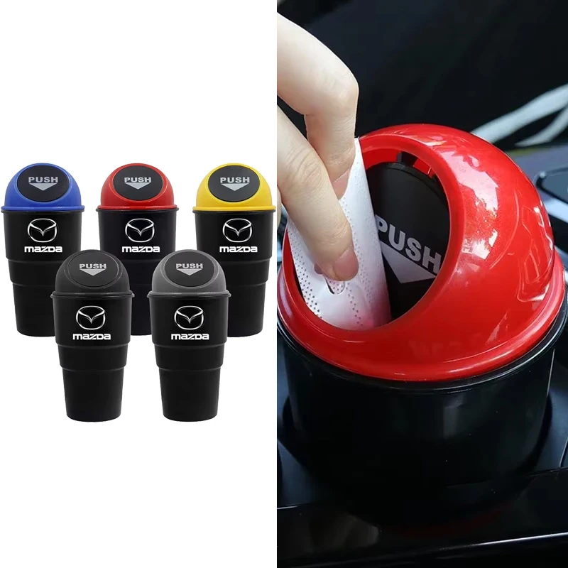 

Car Trash Bin Auto Flip Storage Bucket Garbage Can for Mazda MS Speed CX4 6 Atenza 3 Axela MX5 CX7 CX5 CX9 323 RX8 626 CX30 Bt50