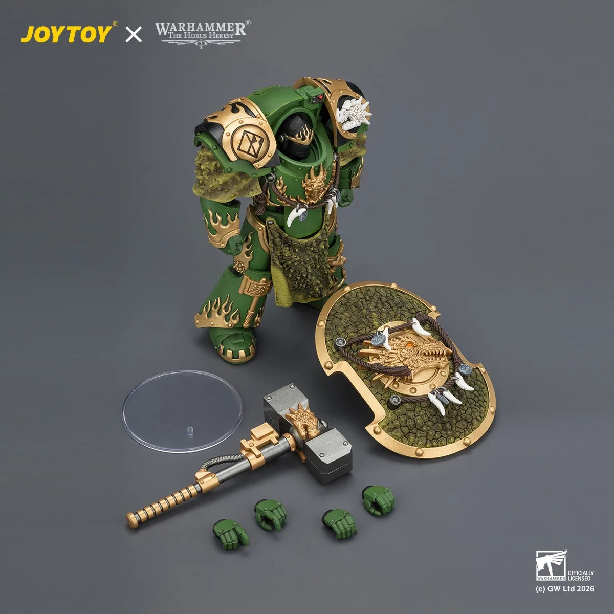 【Accessories】JOYTOY Warhammer 1/18 Action Figures Salamanders Firedrake Terminator 1 with Dragonscale Storm Shield Model Toy
