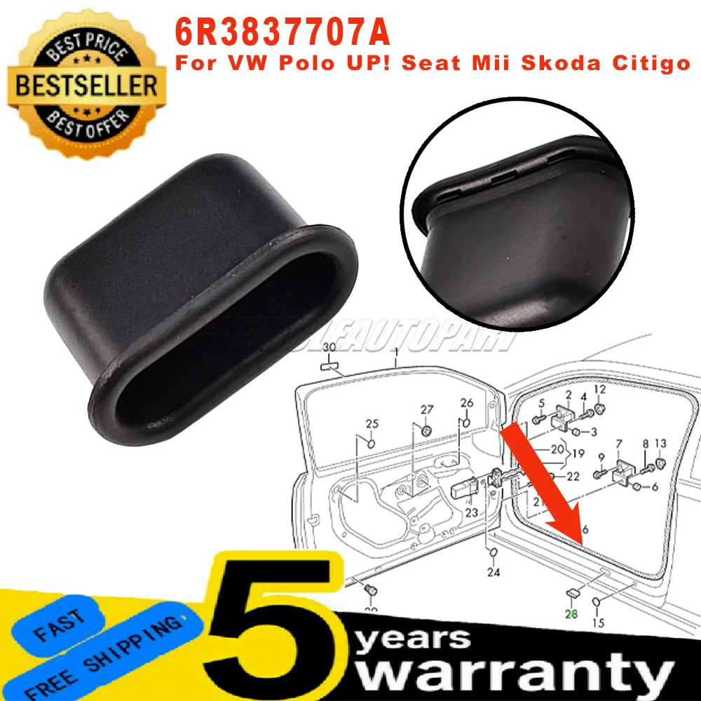 

6R3837707A For VW Polo MK5 UP! Seat Mii Skoda Citigo New Lower door locating pin seal shut Locator grommet Black car accessories