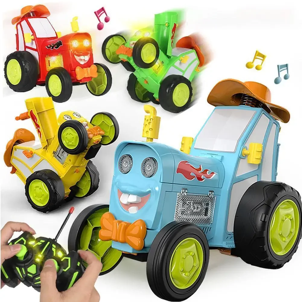 Crazy Jumping Car With Music Lights Vehicle Infrared Remote Control Stunt Cars Walk Upright Rc Truck Funny Children Toys ﻿