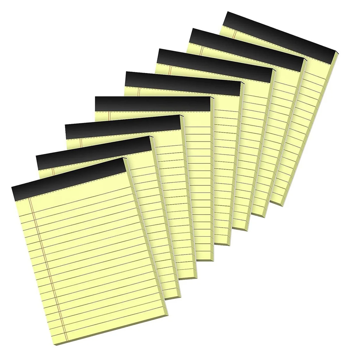 

8PCS Notebook Pads 8.5 X 11 Inches, Writing Pads, Wide Ruled Notepads, Yellow Paper Pads for School, Office