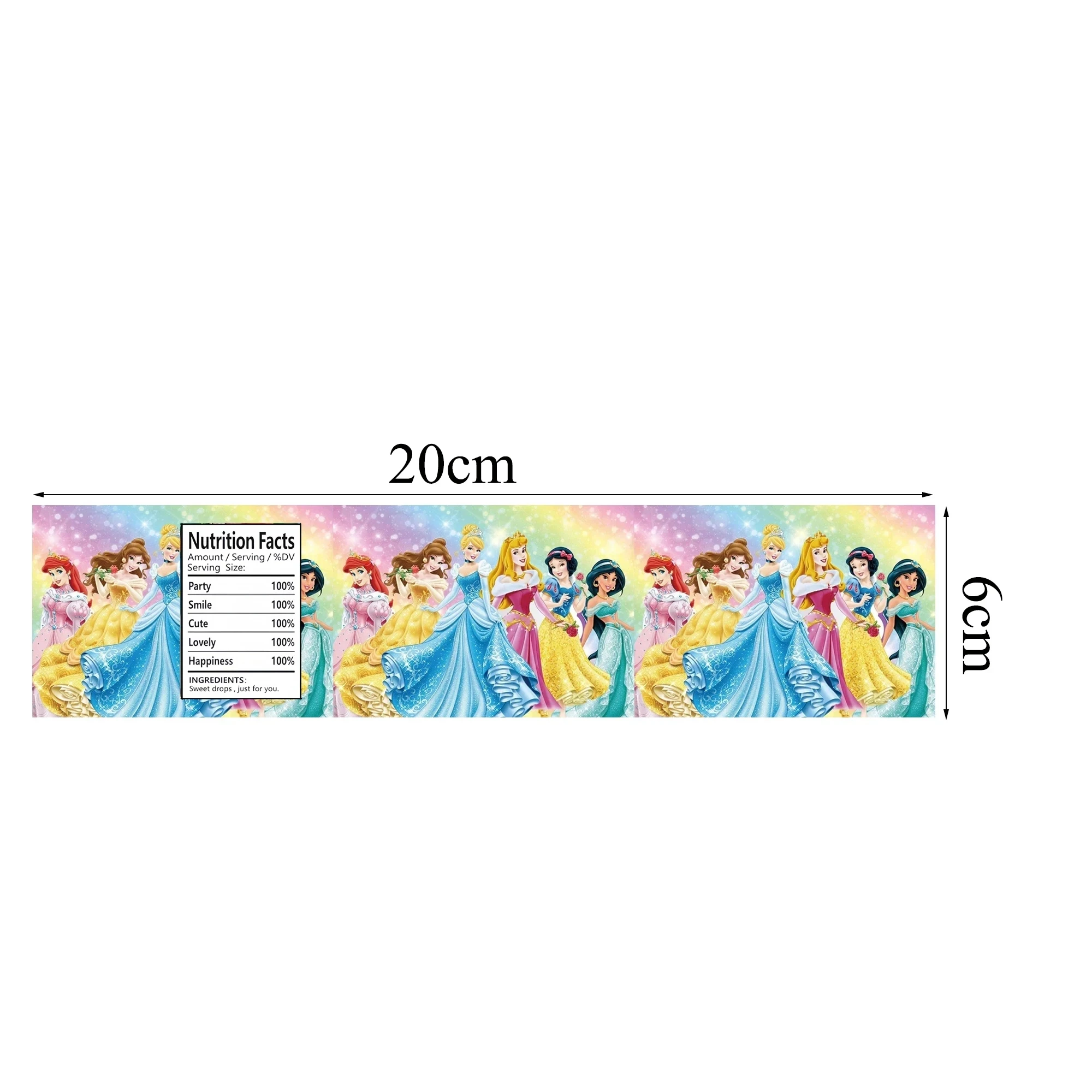 10/30Pc Water Bottle Labels for Disney Princess Birthday Party Decoration Princess Personalized Stickers Baby Shower Party Gifts