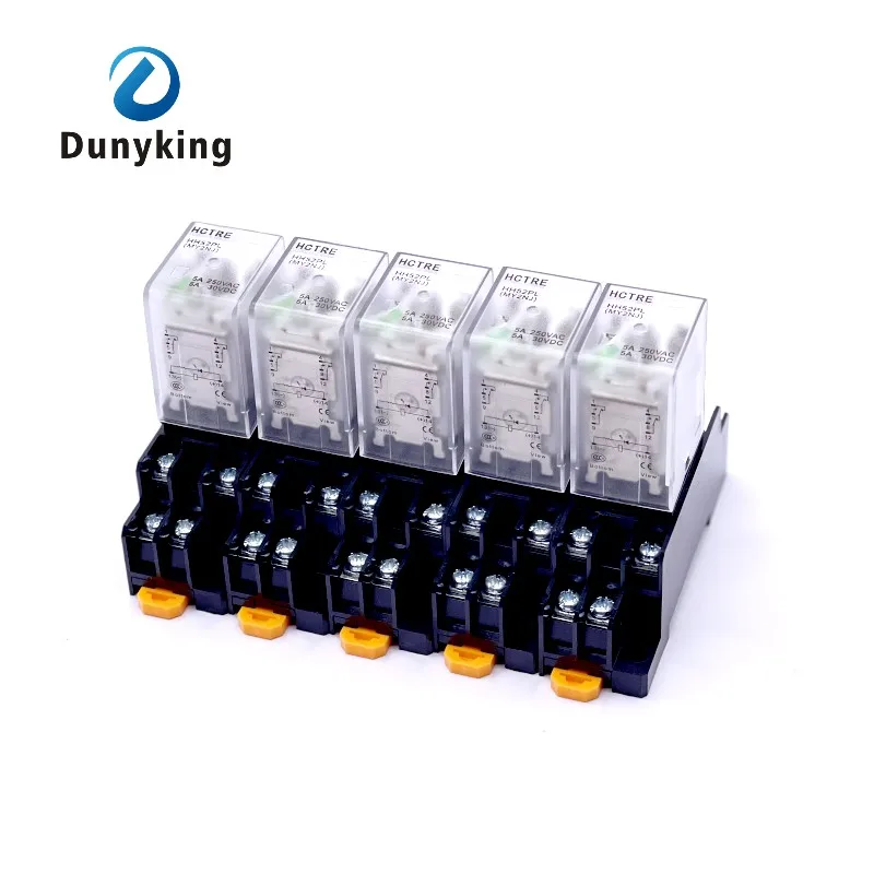 5szt MY2P HH52P MY2NJ 12V 24V DC / 110V 220V AC cewka ogólnego przeznaczenia DPDT mikro mini przekaźnik z podstawą gniazda