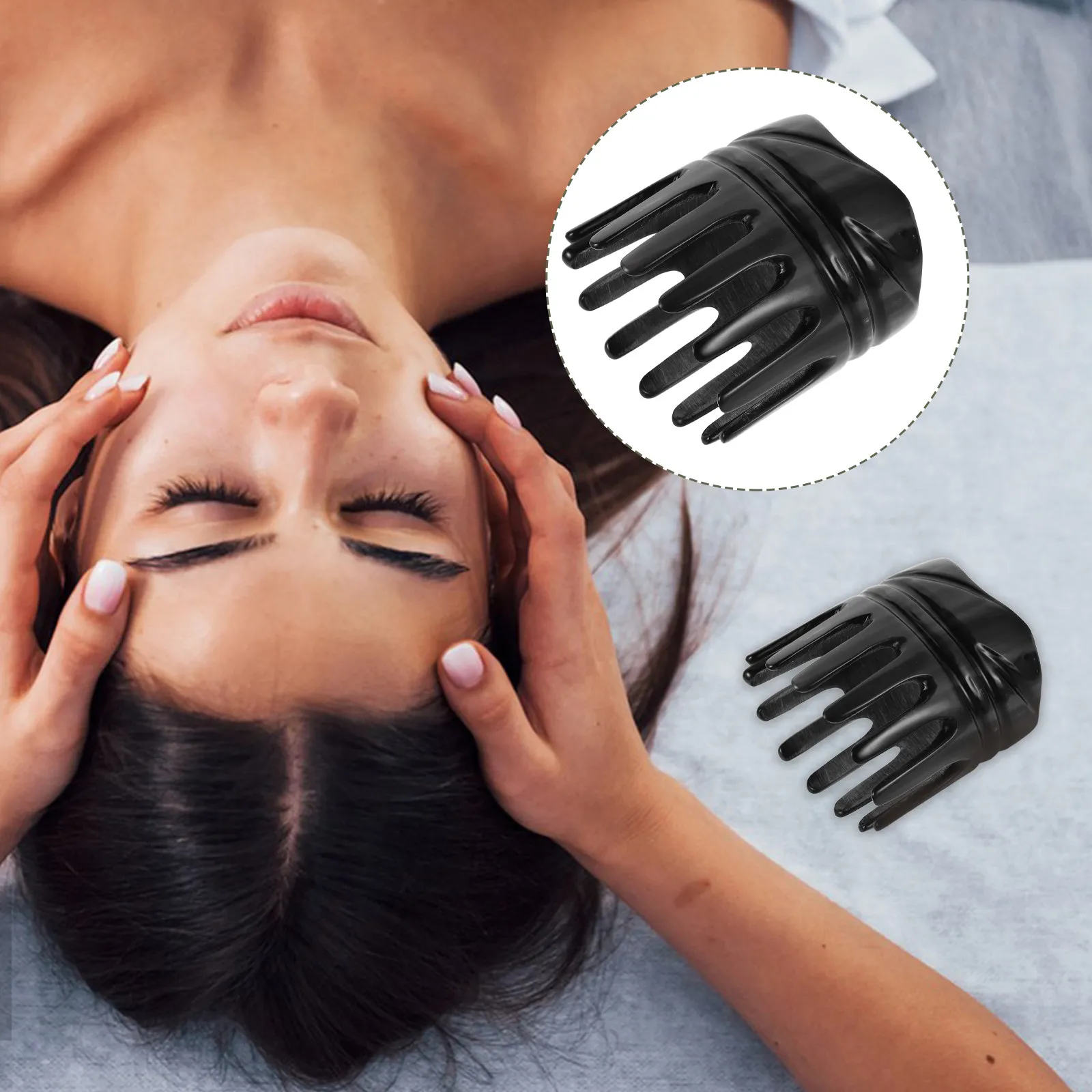 Horn Wide Tooth Hairdressing Comb for Curly Hair Scalp Massage Shampoo Brush Dandruff Removal Hair Washing Detangling