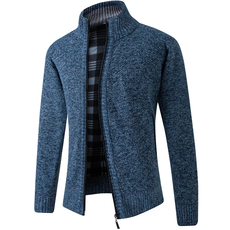 2023 Men Sweaters Cardigans Winter Fleece Warm Sweatercoats Good Quality Male Winter Slim Fit Thicker Sweaters Jackets Size 4XL