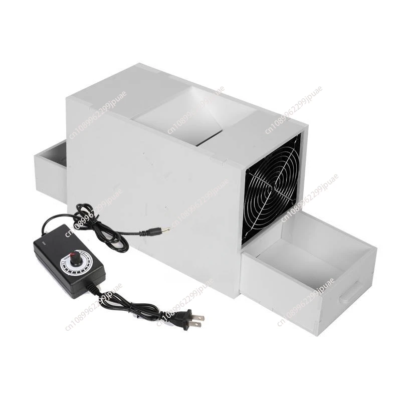 Soplador eléctrico de granos de pájaros para el hogar, máquina de mullido de concha de comida para alimentación de pájaros, desgranadora de viento ajustable con cajón de 2 uds.