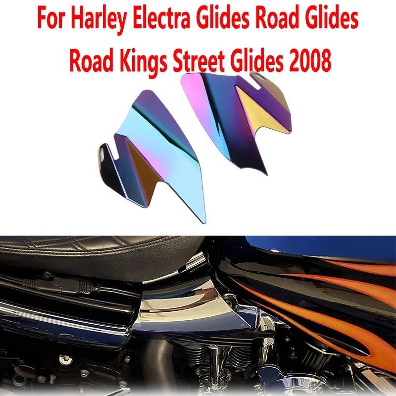 

Motorcycle Chrome ABS Saddle Shield Heat Deflectors For Harley Electra Glides Road Glides Road Kings Street Glides 2008