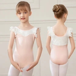 Girls Ballet Leotards Tutu Dress Ballet Skirt For Kids Children Dance Skirt Gymnastics Dancewear Balleriana Clothes Lace Sleeves