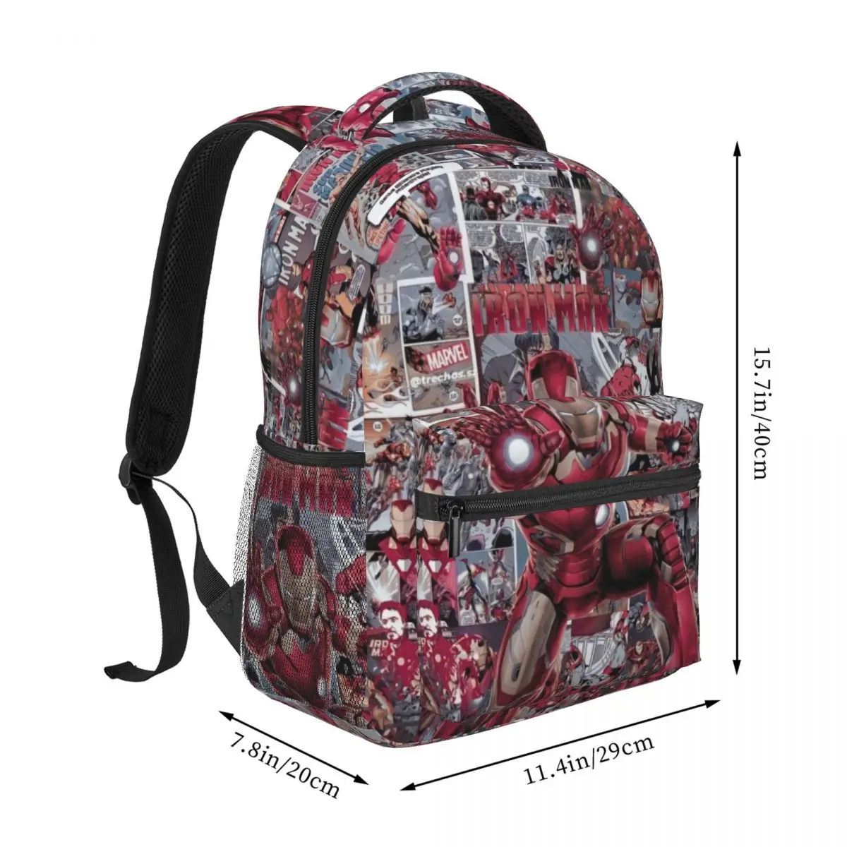 Iron Man Printed Lightweight Casual Schoolbag For School, Outdoor, Shopping, Office 17inch