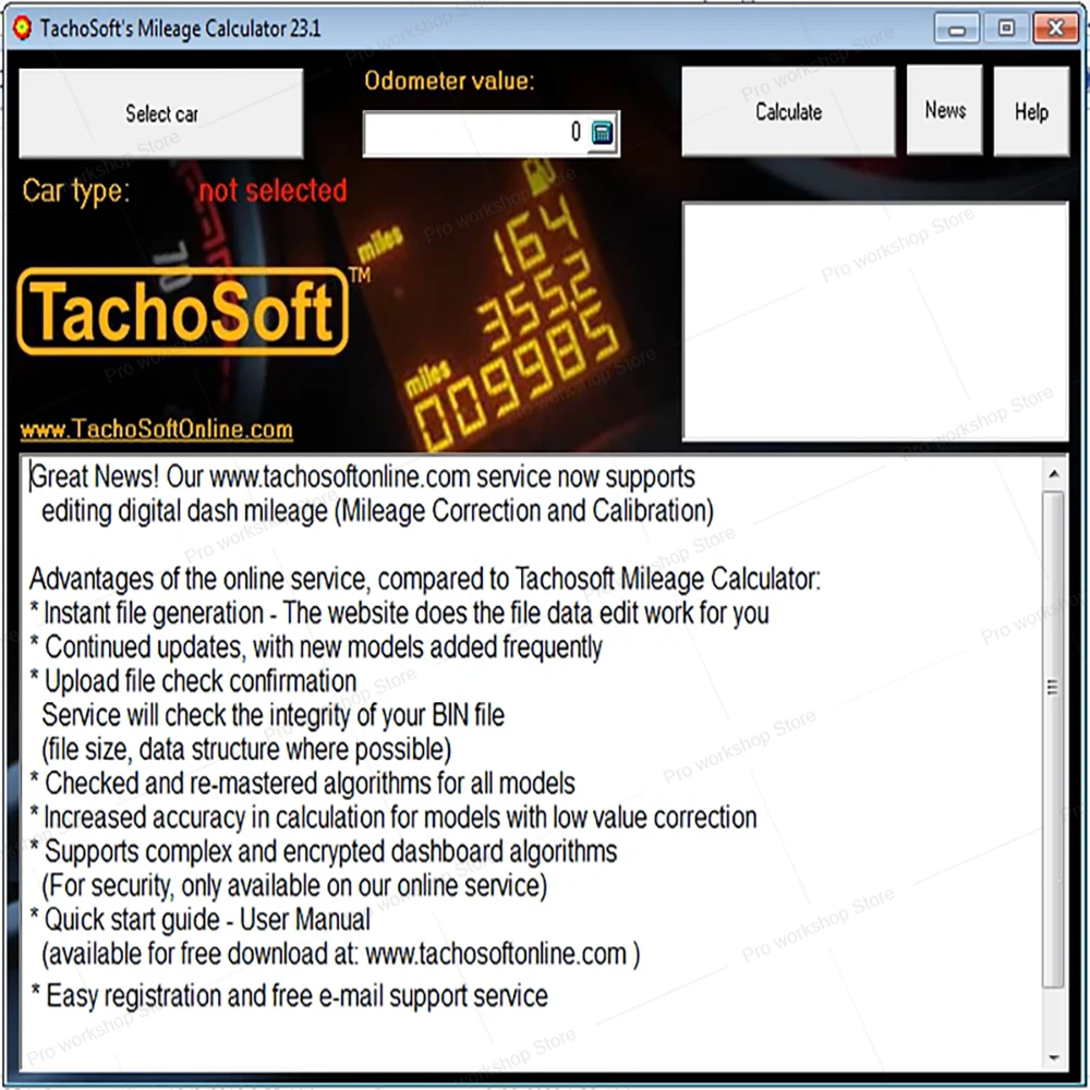 Modify Mileage TachoSoft Mileage Calculator 23.1 SOFTWARE car mileage calculation EEPROM ECM English for Peugeot for Jeep