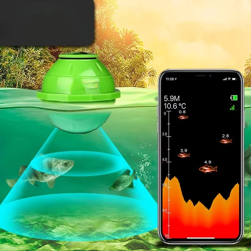 con telefono cellulare Pesca visiva ad alta definizione Sonar ad ultrasuoni wireless Pesca invernale Pesca sul ghiaccio
