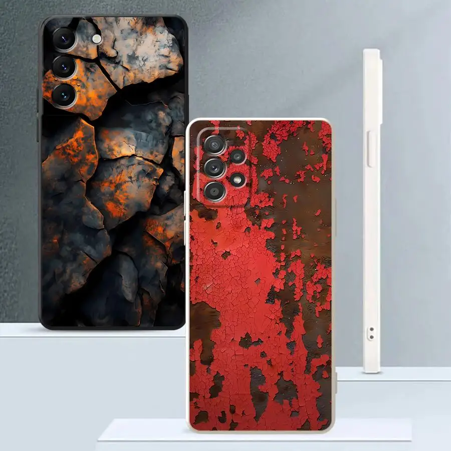 Retro Rust Design Soft Cover Phone Case for Samsung Galaxy A15 A13 A14 A24 A51 A36 A26 A11 A12 A22 A52 A16 A35 A34 