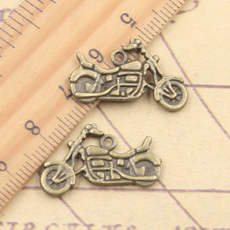 20pcs Charms motorcycle scooter autocycle 14x25mm Antique Silver Color Pendants Making DIY Handmade Tibetan Finding Jewelry