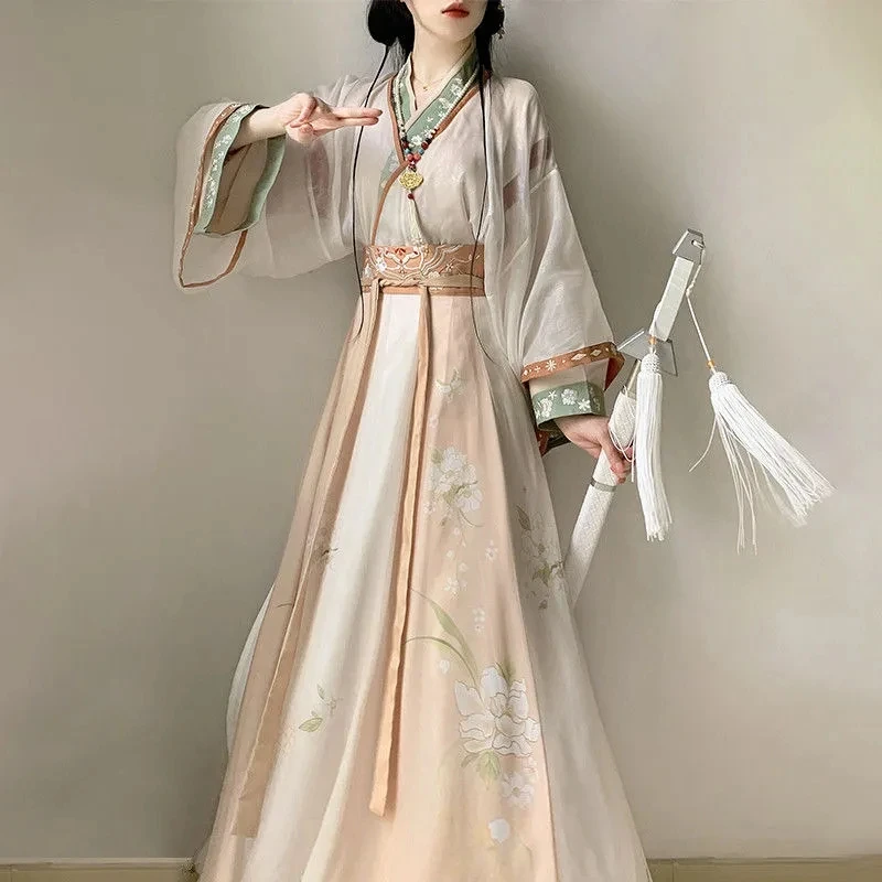 

Hanfu Dress Women Chinese Traditional Vintage Hanfu Beige Sets Female Halloween Fairy Cosplay Costume Summer Dress For Women