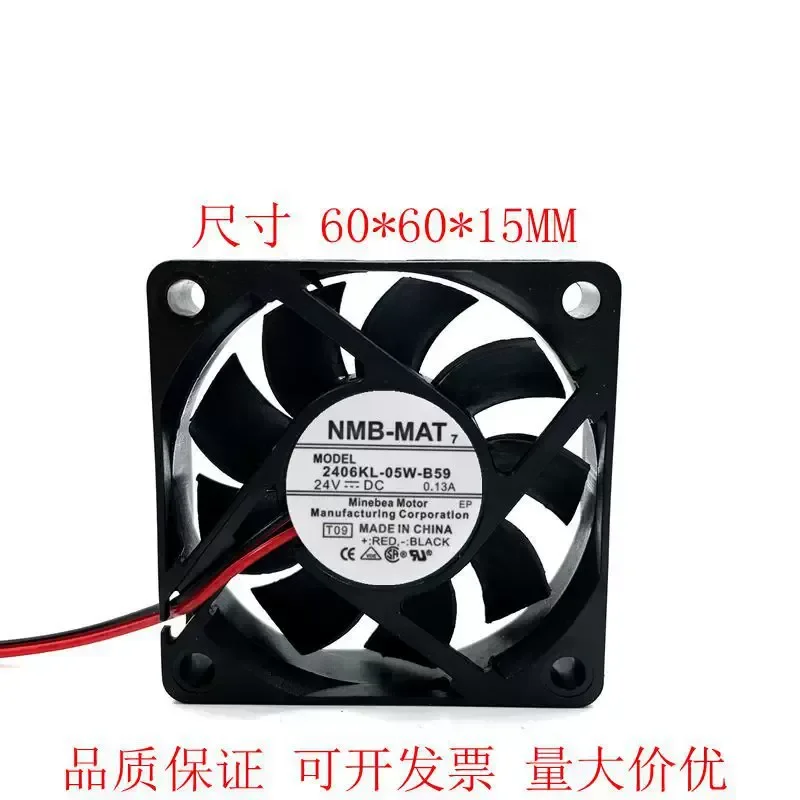 for NMB 2406KL-05W-B59 6015 24V 0.13A 6CM Fan for CNC Machine Tool Fanuc Cooling Fan Original Replacement