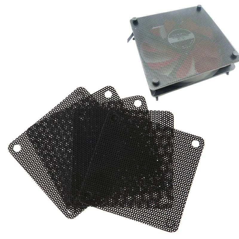 

Y51A 5pcs ПВХ вентилятор Dust Filter Filter PC Dust Pronation для корпуса Cuttable Computer Cover Cover 60 мм сетка Black
