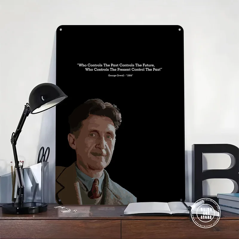 George Orwell 1984 Quote Personalized 3D Textured Metal Poster Wall Art Tinplate Sign for Bedroom Decorations Decor Living Room