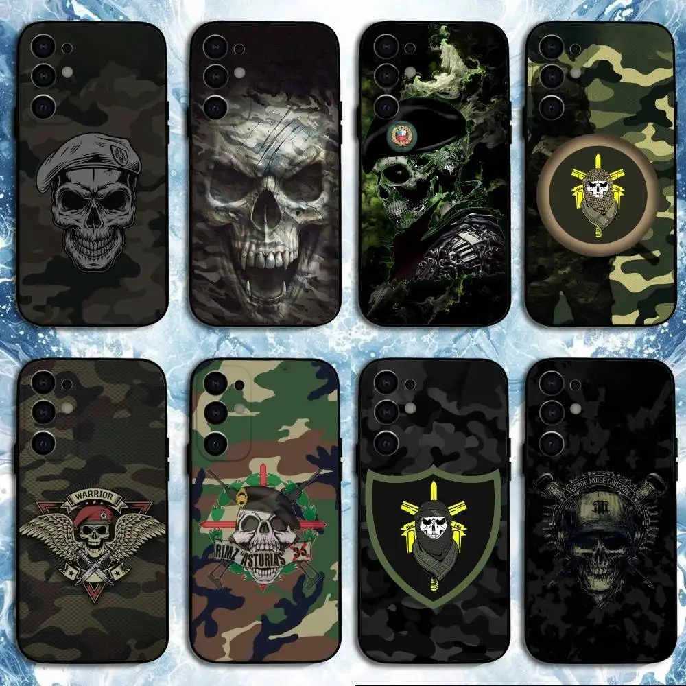 

Camouflage Color death's head Phone Case For Samsung S25,S24,S23,S22,S21,S20,Plus,Fe,Lite,Others Black Cover