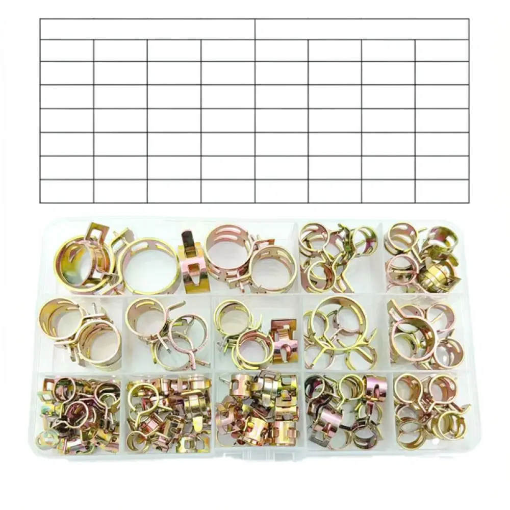 For Huiwuju Pipe Fasteners Zinc Plated Hose Clamps Fuel Line Connector Plumbing Hardware Spring Clip Assortment