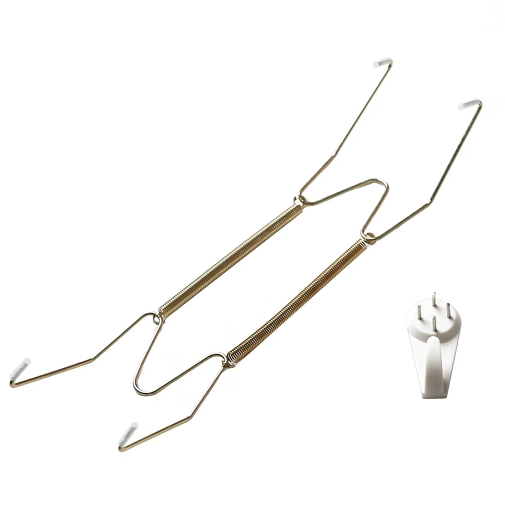

10 set Plate Display Rack Steel Invisible Dish Holder Curved Leg Home Office Decor Hanging St Spring Function
