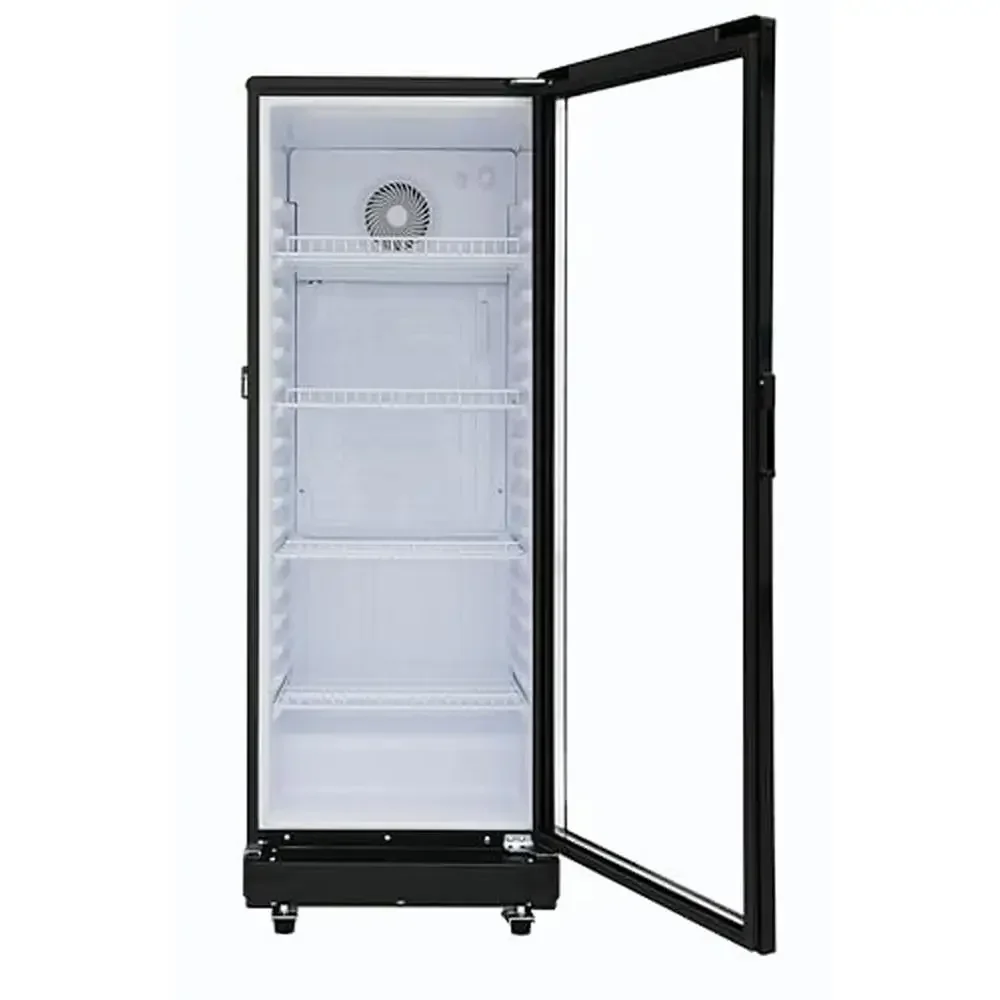 Glass Door Display Refrigerator Commercial Beverage Cooler 7.1 cu ft Freestanding with Wheels Manual Defrost Freezerless 21.06"D