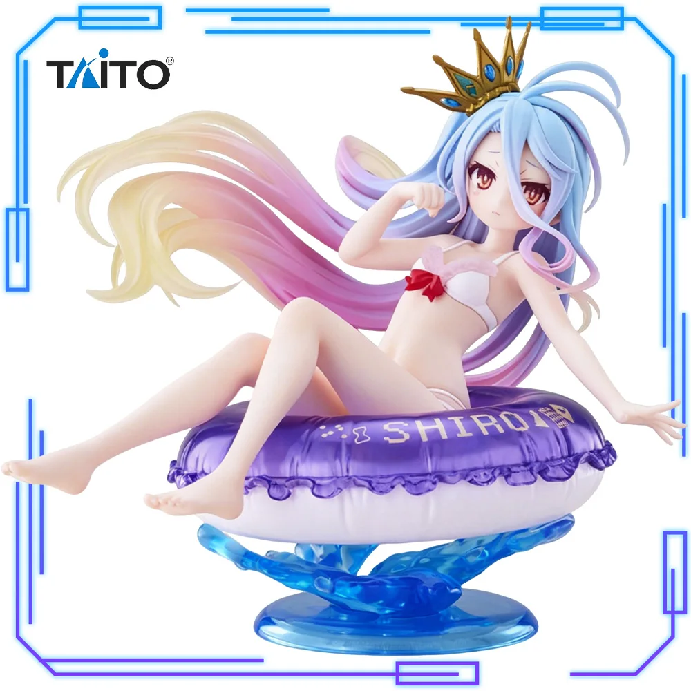 

In Stock Taito Original Genuine Anime No Game No Life Shiro Aqua Float Girls Figure 10cm Collections Model Toys Birthday Gift