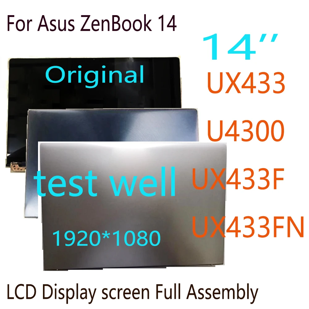 

Original 1920*1080 14" LED LCD For Asus ZenBook 14 UX433 U4300 UX433F UX433FN LCD Display Screen Full Assembly Upper Part