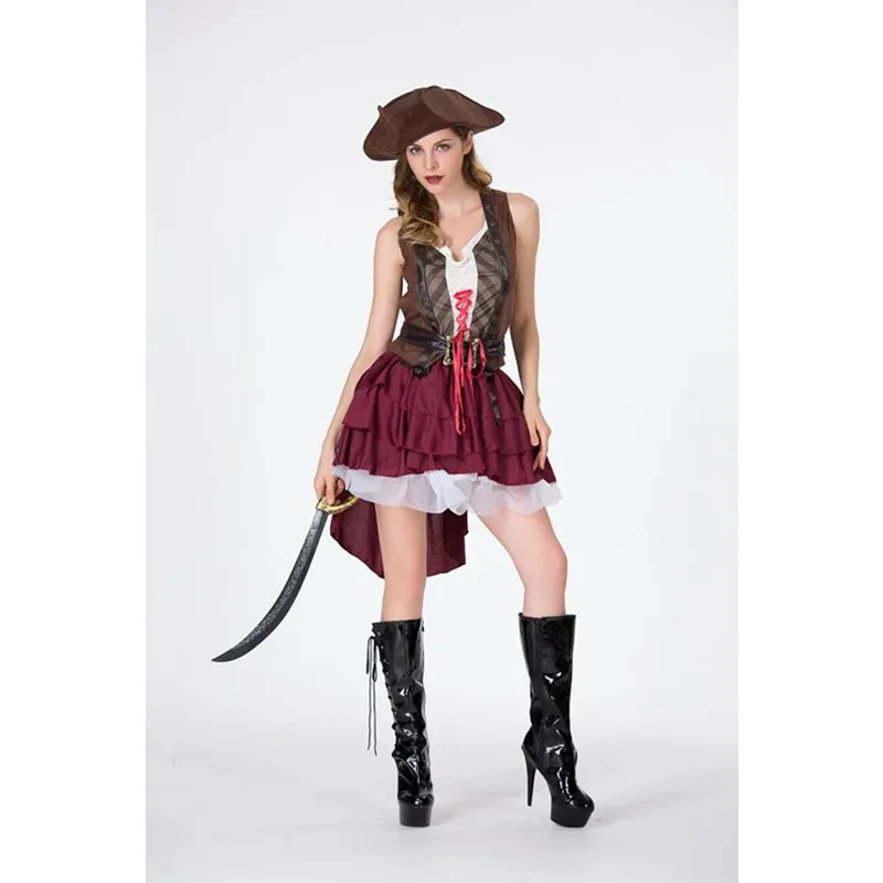 Adult Women's Pirate Costume Par Outfit Nightclub Performance Clothes Carribean Lady loween Cosplay Traditional Ethnic Wear
