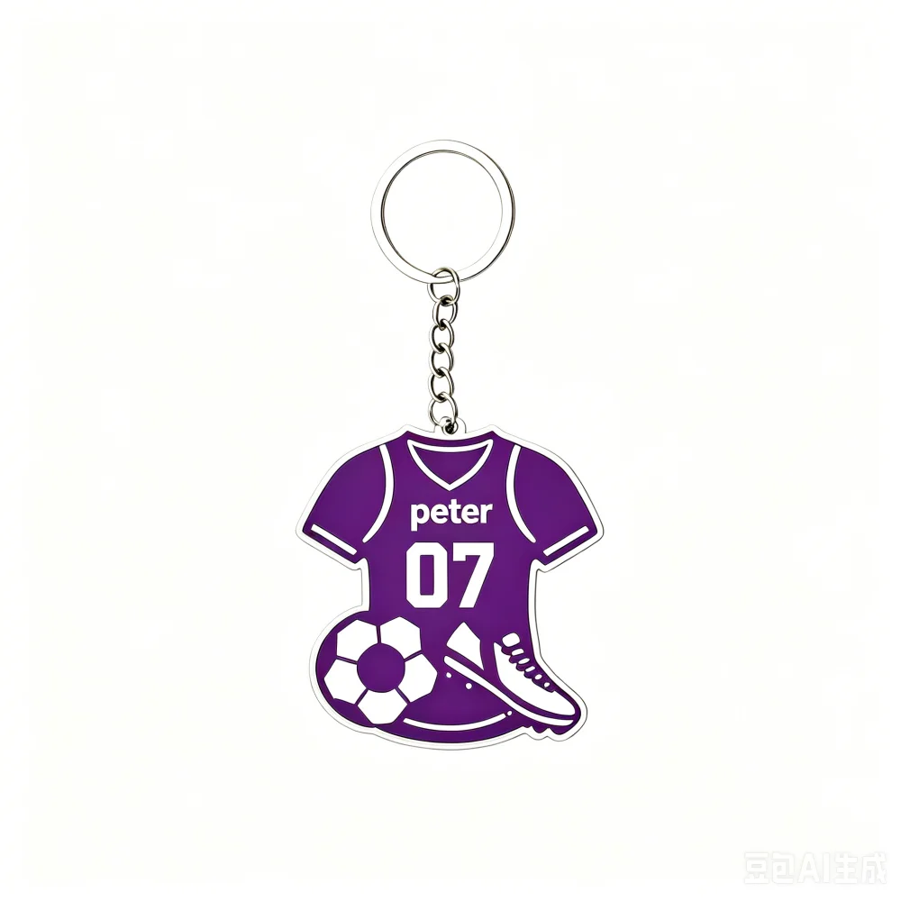 2D Flat Custom Soccer Jersey Acrylic Keychain
