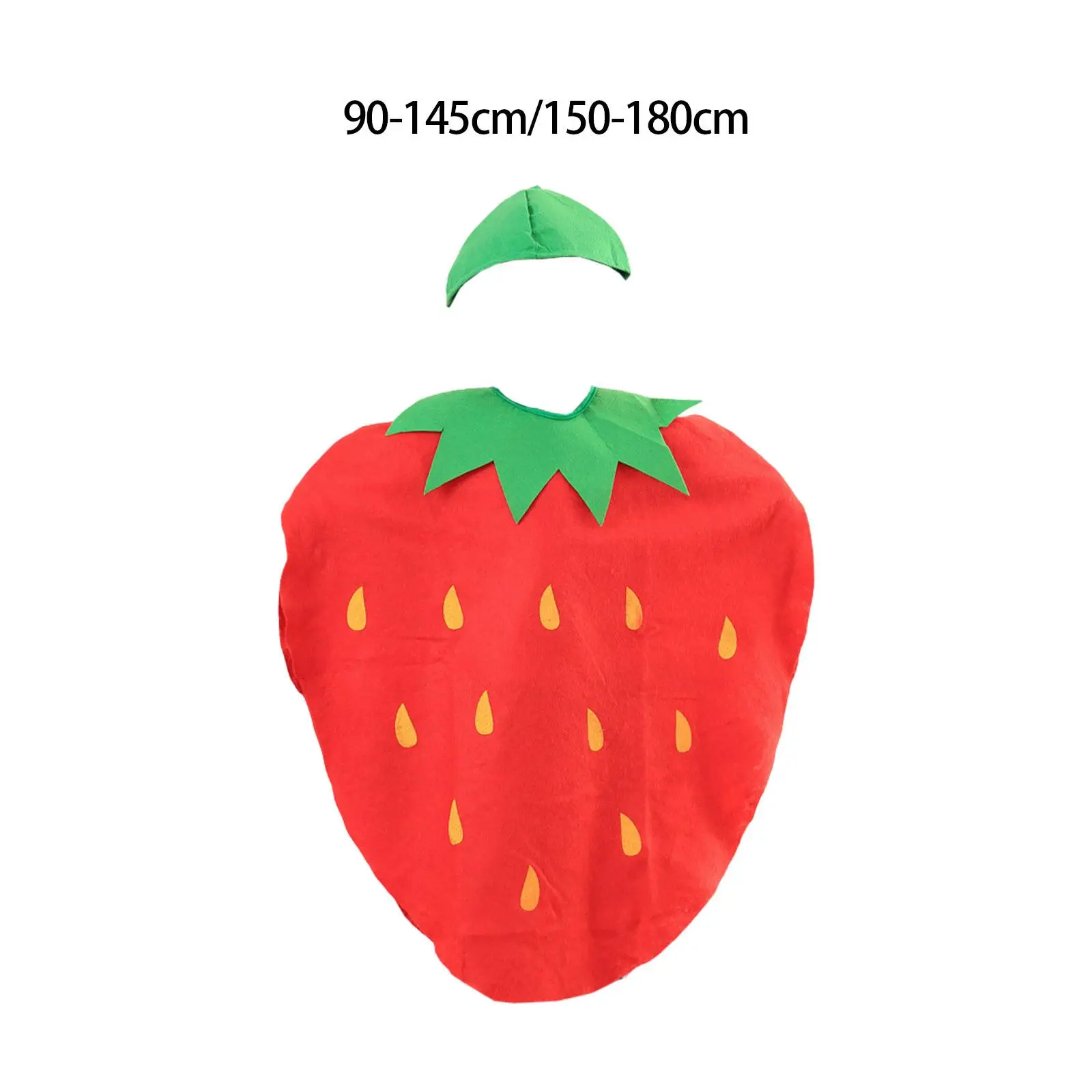 Fruit Costume Reusable Adorable Set Strawberry Outfit with Headpiece for