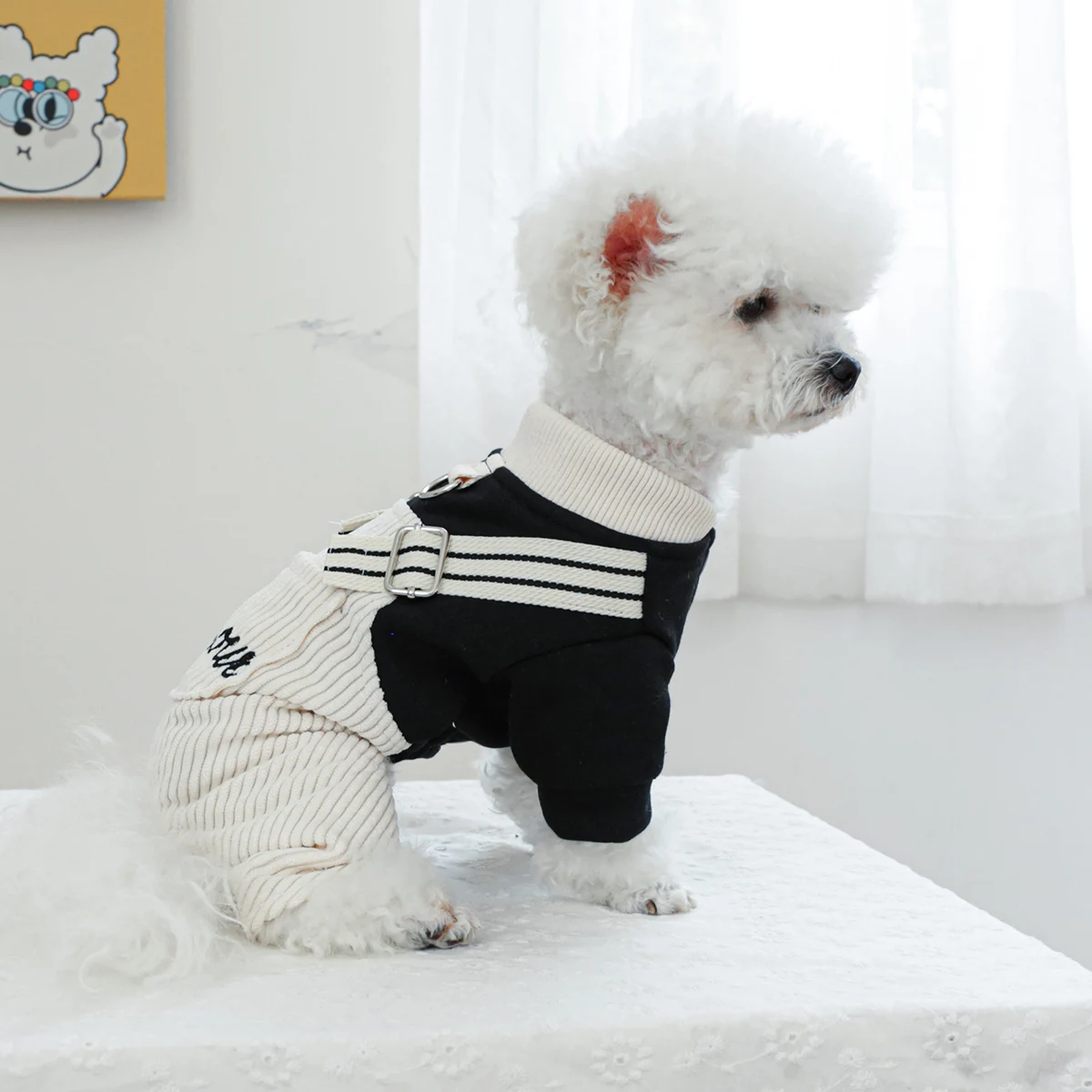 1PC Pet Clothing Spring and Autumn Love Mu Four legged Strap Pants Suitable for Small and Medium sized Dogs