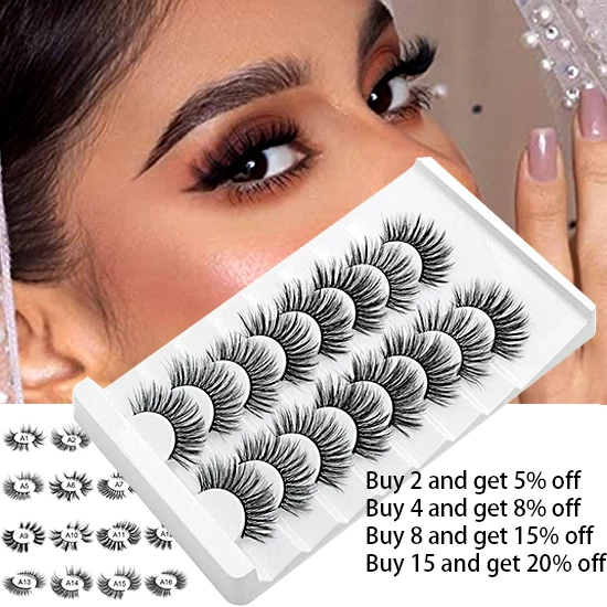 8pairs 3D nerz Wimpern faux cils make-up für frauen lash erweiterung liefert heben wimpern Wimpern für kleben lash heben kit