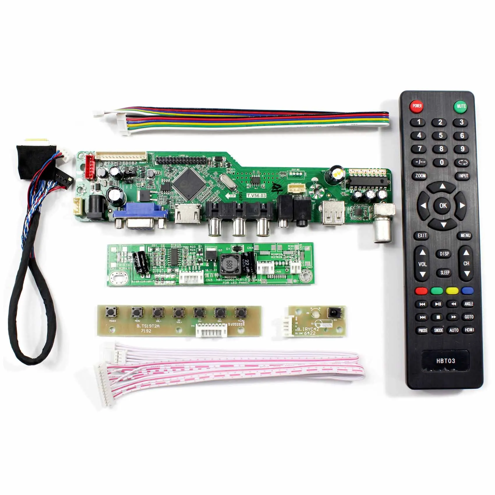 TV HDM I VGA AV USB LCD Controller Board For 13.3