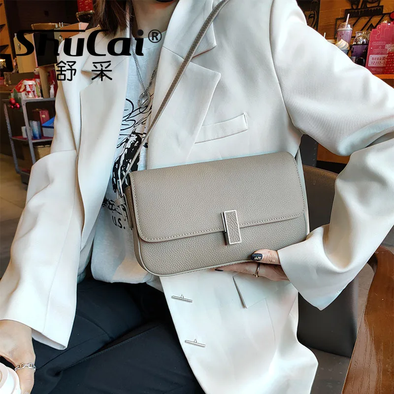 2024 New Underarm Bag Simple Shoulder Crossbody Premium Feeling Small Square Bag Genuine Leather Women's Bag