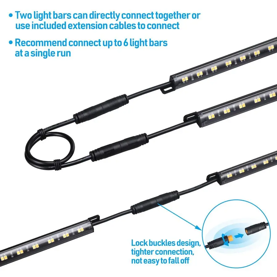 Kit de iluminación segura LED 3CCT, barras de luz conectables de 6 12 pulgadas, sensor de movimiento, 3000K 4000K 5000K seleccionable, kit de luz segura de 900LM para
