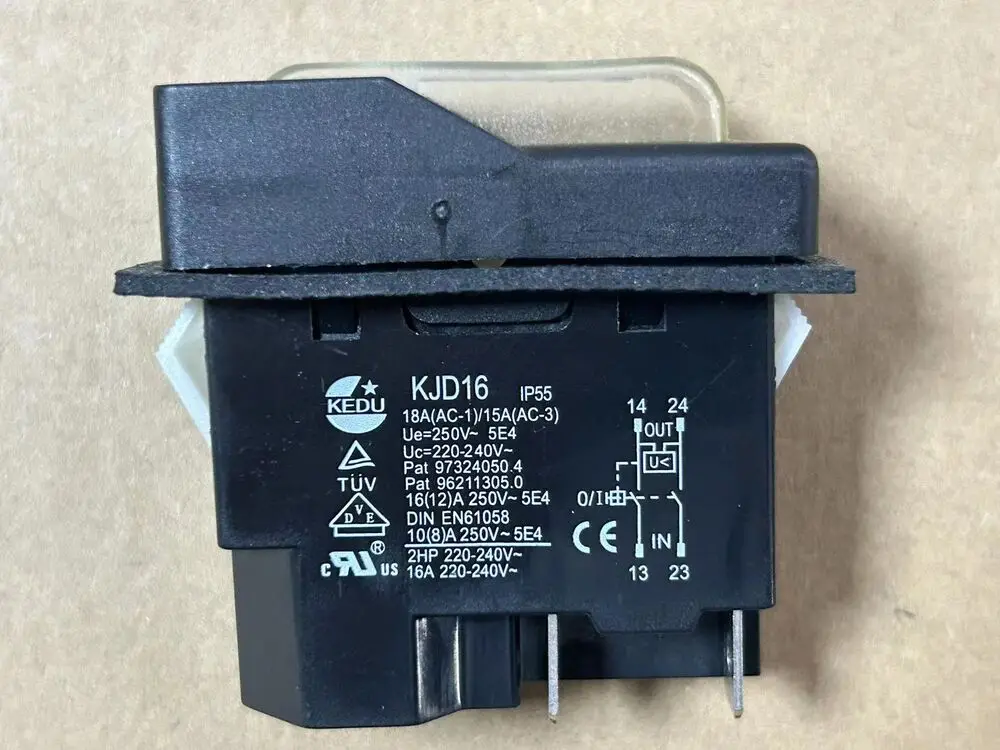 

KJD16 KEDU 230V 16A 2HP 4Pin Waterproof On Off Electromagnetic Pushbutton Switch