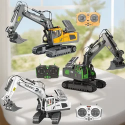 4G RC Excavator with Wireless Bulldozer, Dump Truck and 11 Channels, Best Remote Control Construction Vehicle Toy rc truck  car