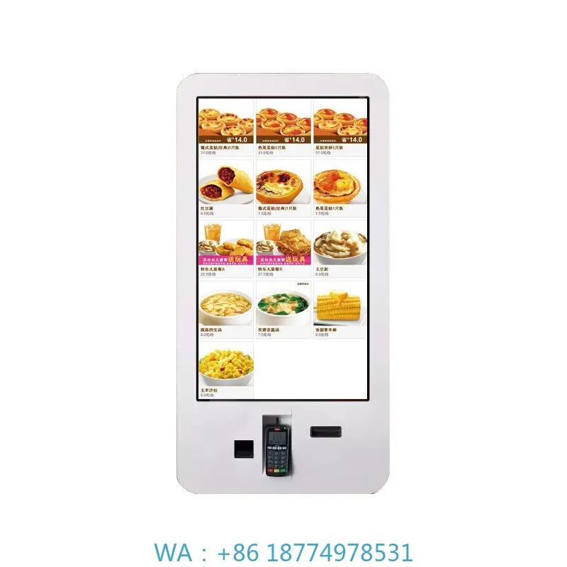 Digital Menu Board Restaurant Touch Screen Food Ordering Machine Self Ordering Kiosk Restaurant Window