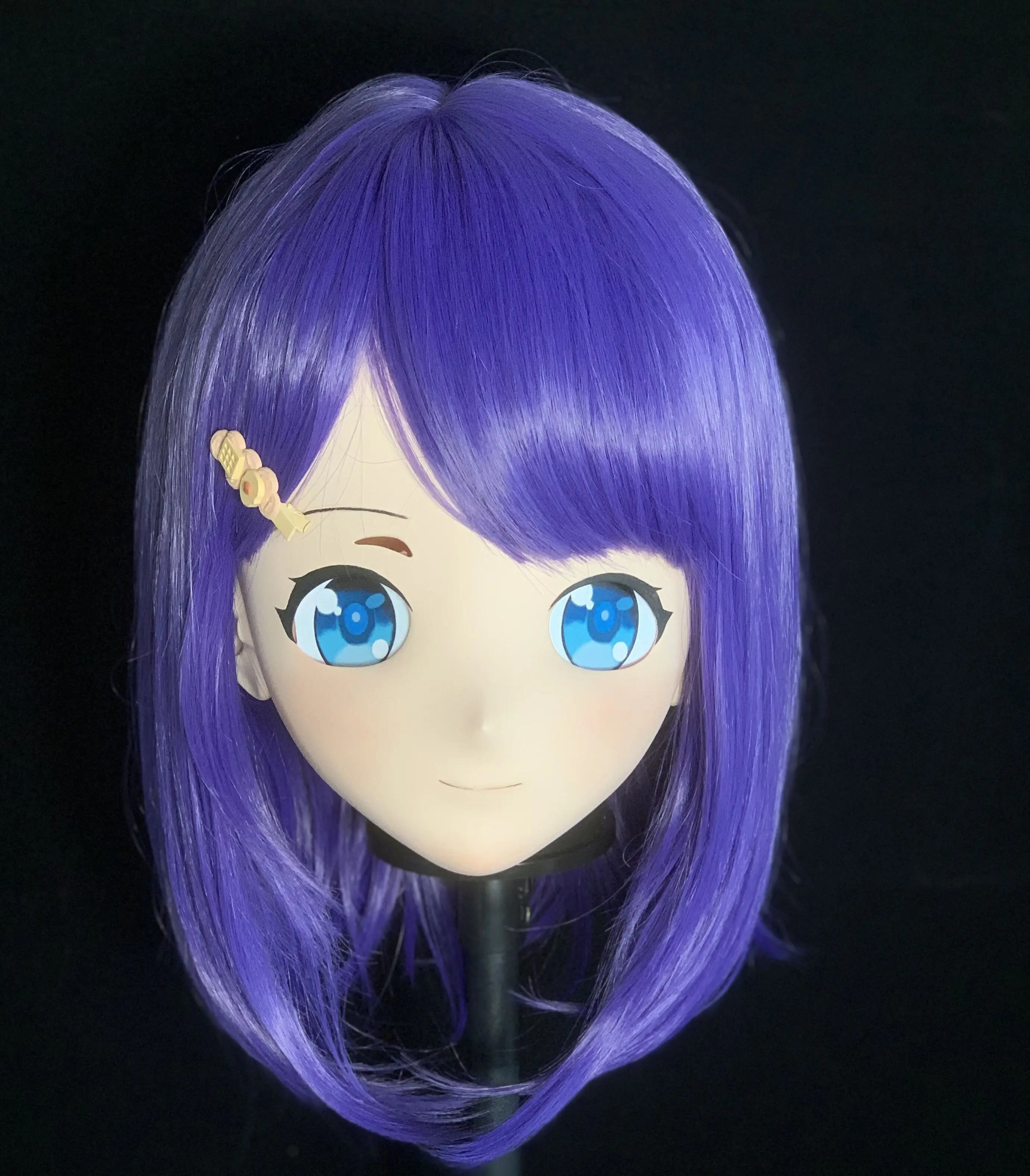 (AL37)Customize Character Female/Girl Resin Full/Half Head With Lock Anime Cosplay Japanese Animego Kigurumi Mask