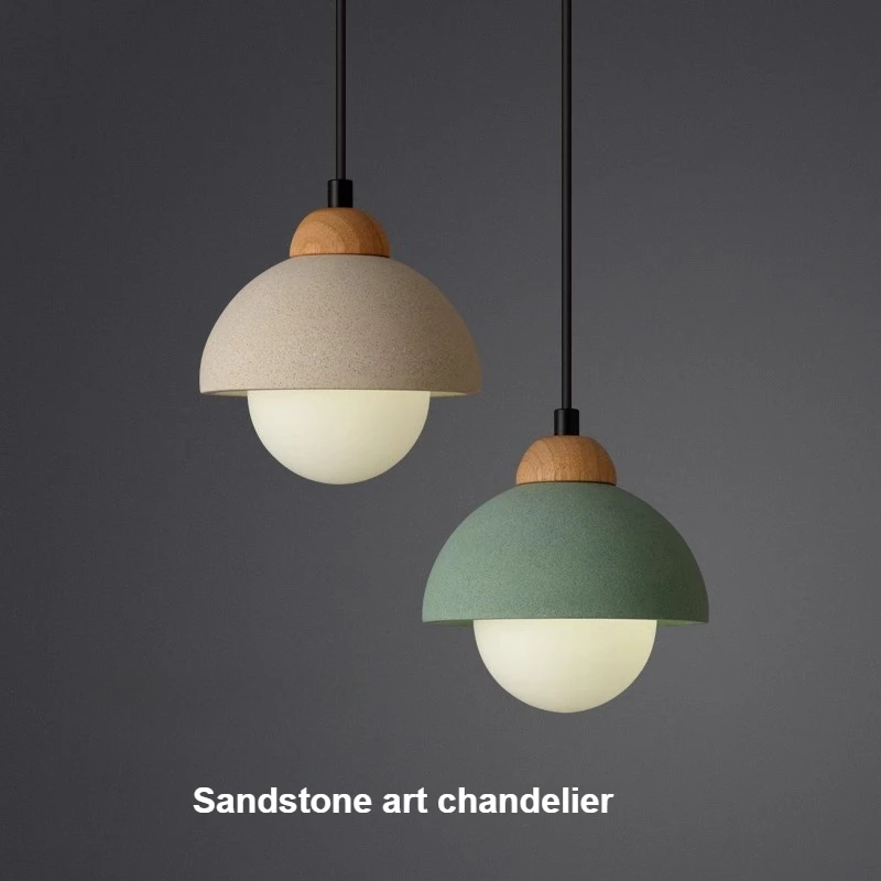 

Ваби-саби подвесные светильники из песчаника, прикроватная люстра для спальни, скандинавский простой современный вход, ресторан, бар, небольшой подвесной светильник